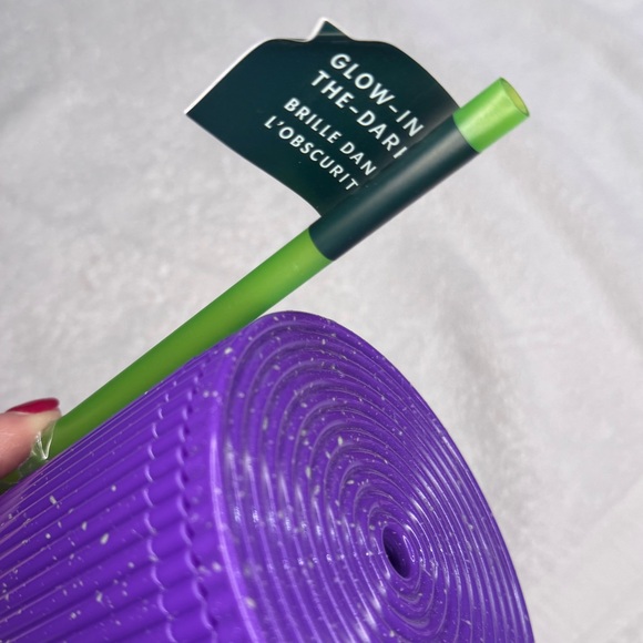 NWT Starbucks Glow-in-the-Dark Purple Tumbler with Green Straw, 24oz - Picture 4 of 10